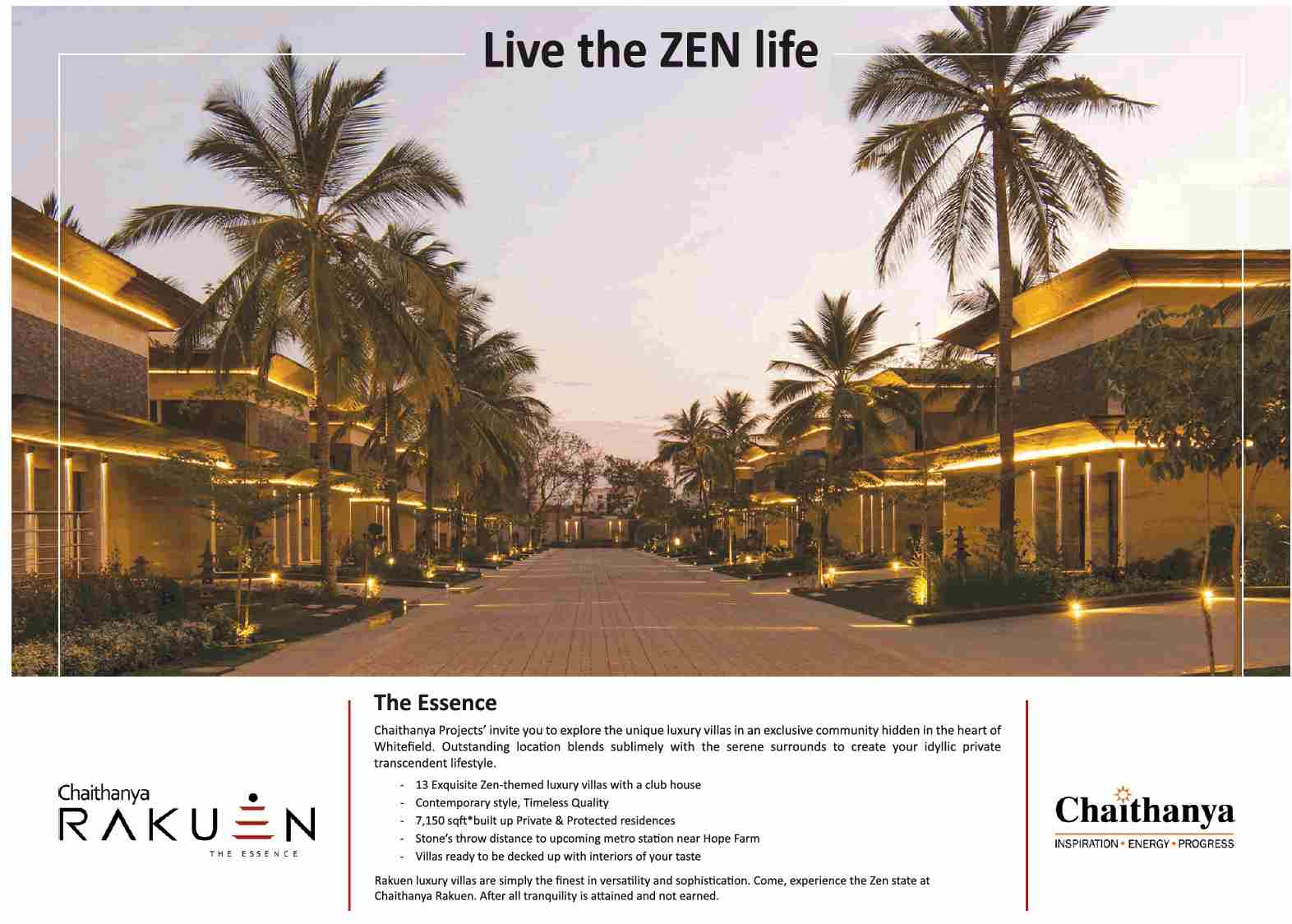 Experience the Zen state at Chaithanya Rakuen in Bangalore Update